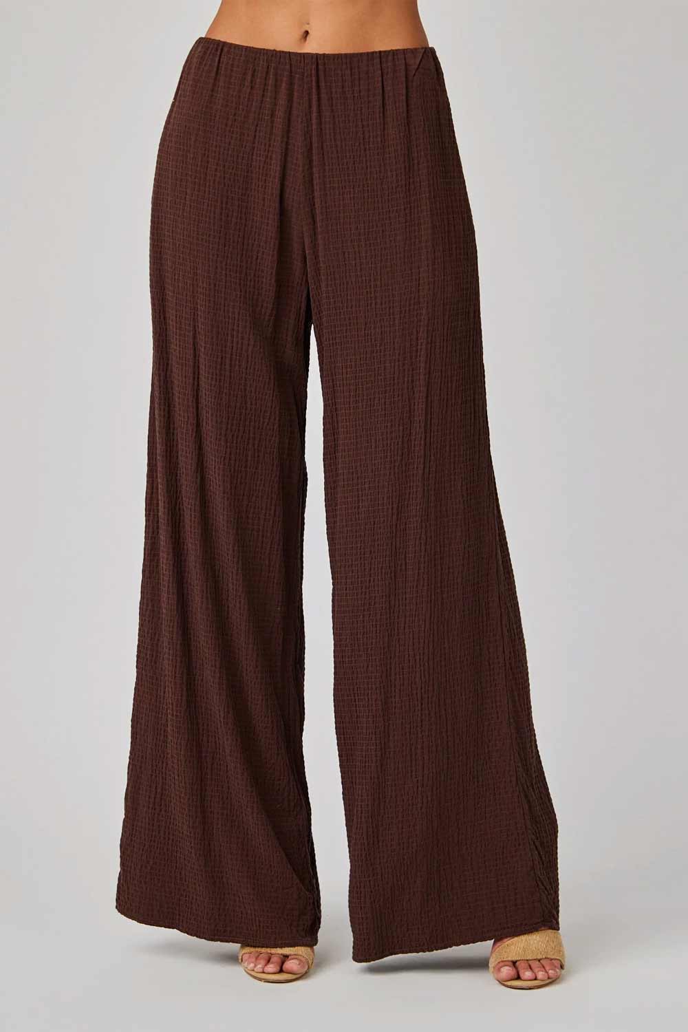 PANTALON CLEAN WIDE LEG CHICORY BROWN