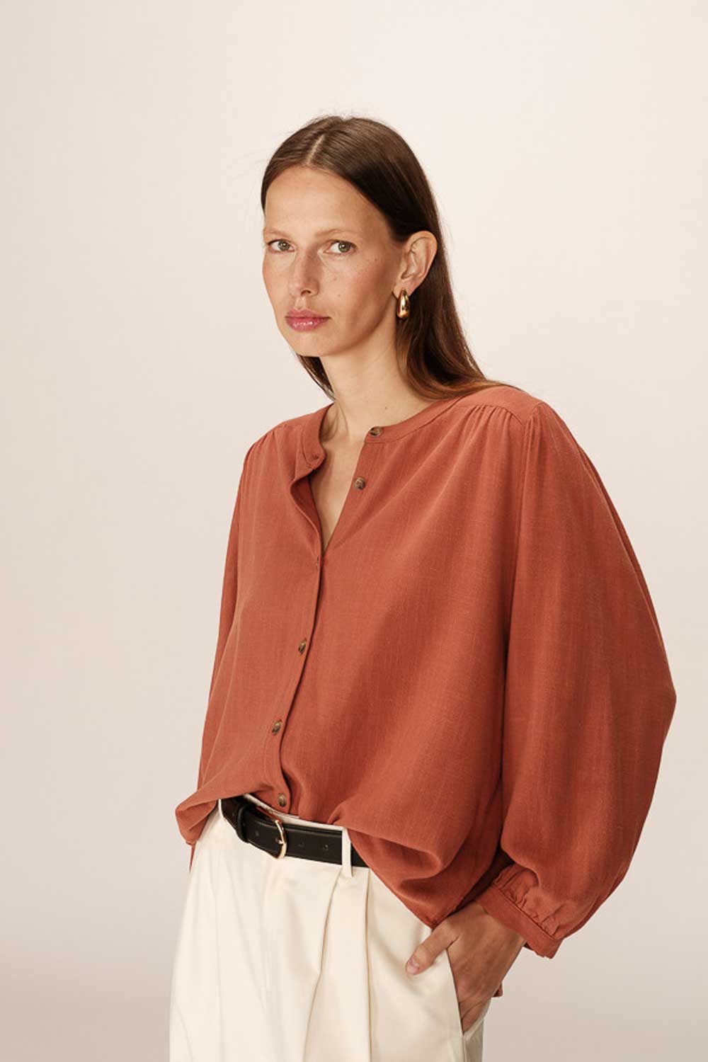 BLOUSE PORTRAIT TERRACOTTA