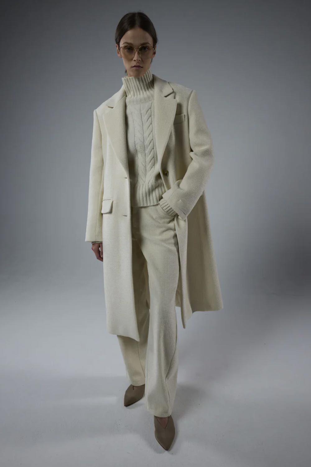 MANTEAU SHARIE OFF WHITE VELVET