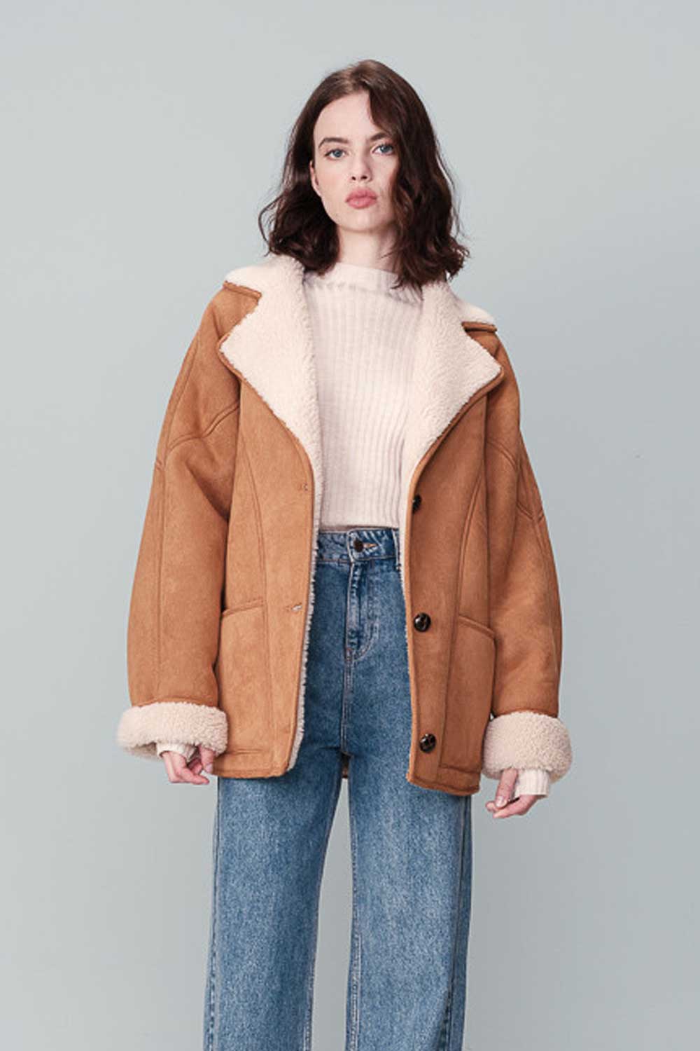 MANTEAU NOIRA CAMEL